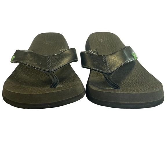 Sanuk WOMEN'S 8 / 40 SANDALS YOGA MAT BLACK Beach FLIP FLOPS SLIP ON Thongs - Picture 2 of 11